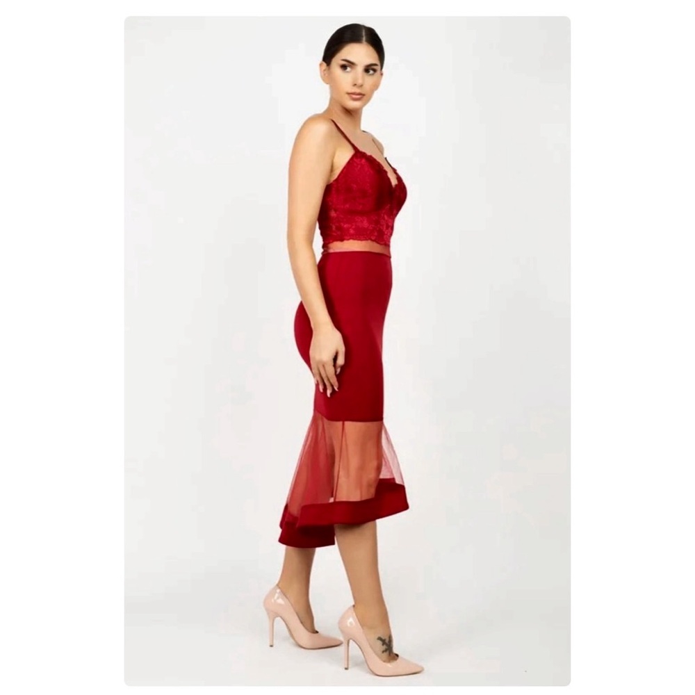 Women's Haute Monde Dress, Red/Burgundy, Size Large, NEW